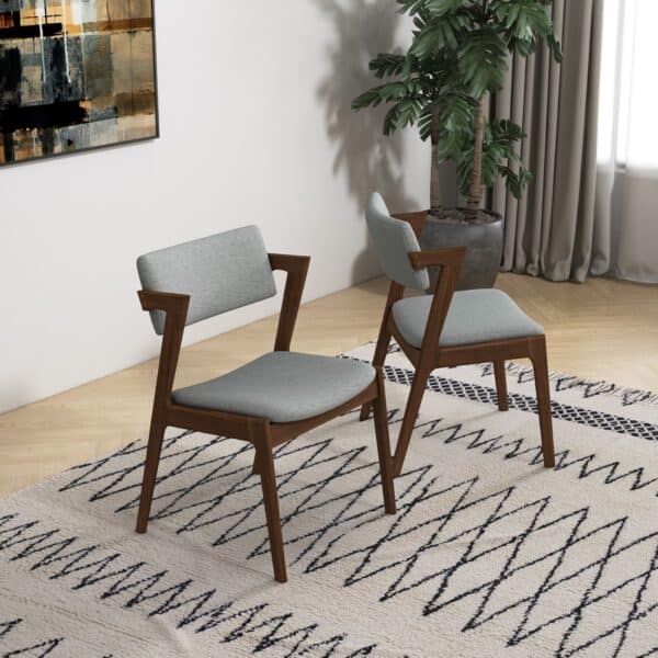 EdwinLightGrayFabricDiningChair 6