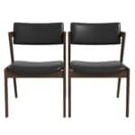 Mid Century Black Leather Dining Chairs Solid Wood (Set of 2) 9 Mid Century Black Leather Dining Chairs Solid Wood (Set of 2)