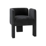 Eggert Charcoal Chenille Segmented Three-Legged Dining Chair 7 Eggert Charcoal Chenille Segmented Three-Legged Dining Chair