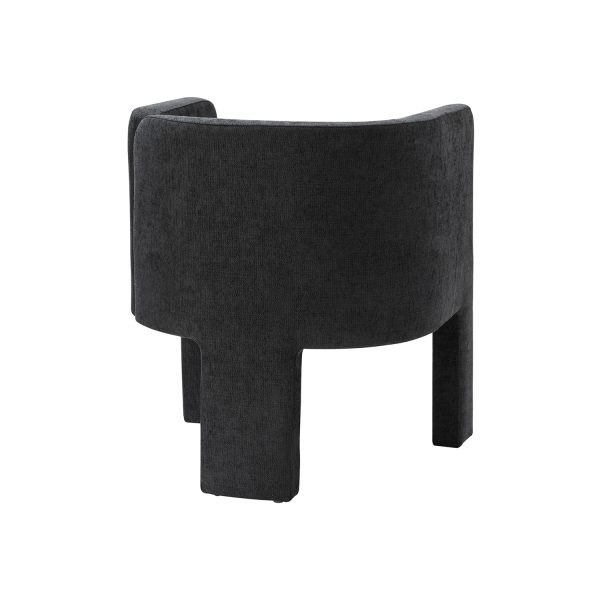 Eggert Charcoal Chenille Segmented Three Legged Dining Chair 2