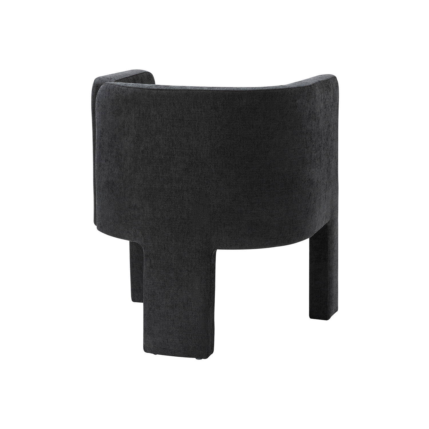 Eggert Charcoal Chenille Segmented Three-Legged Dining Chair 3 Eggert Charcoal Chenille Segmented Three-Legged Dining Chair - Image 3