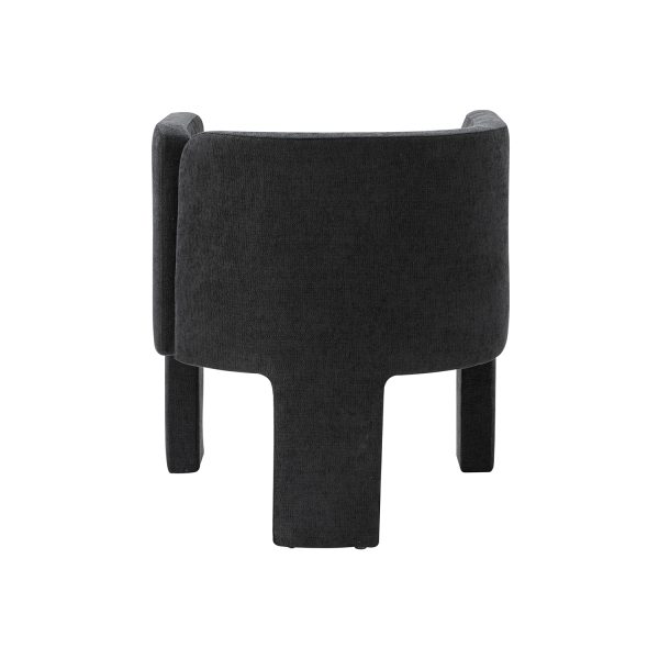 Eggert Charcoal Chenille Segmented Three Legged Dining Chair 3