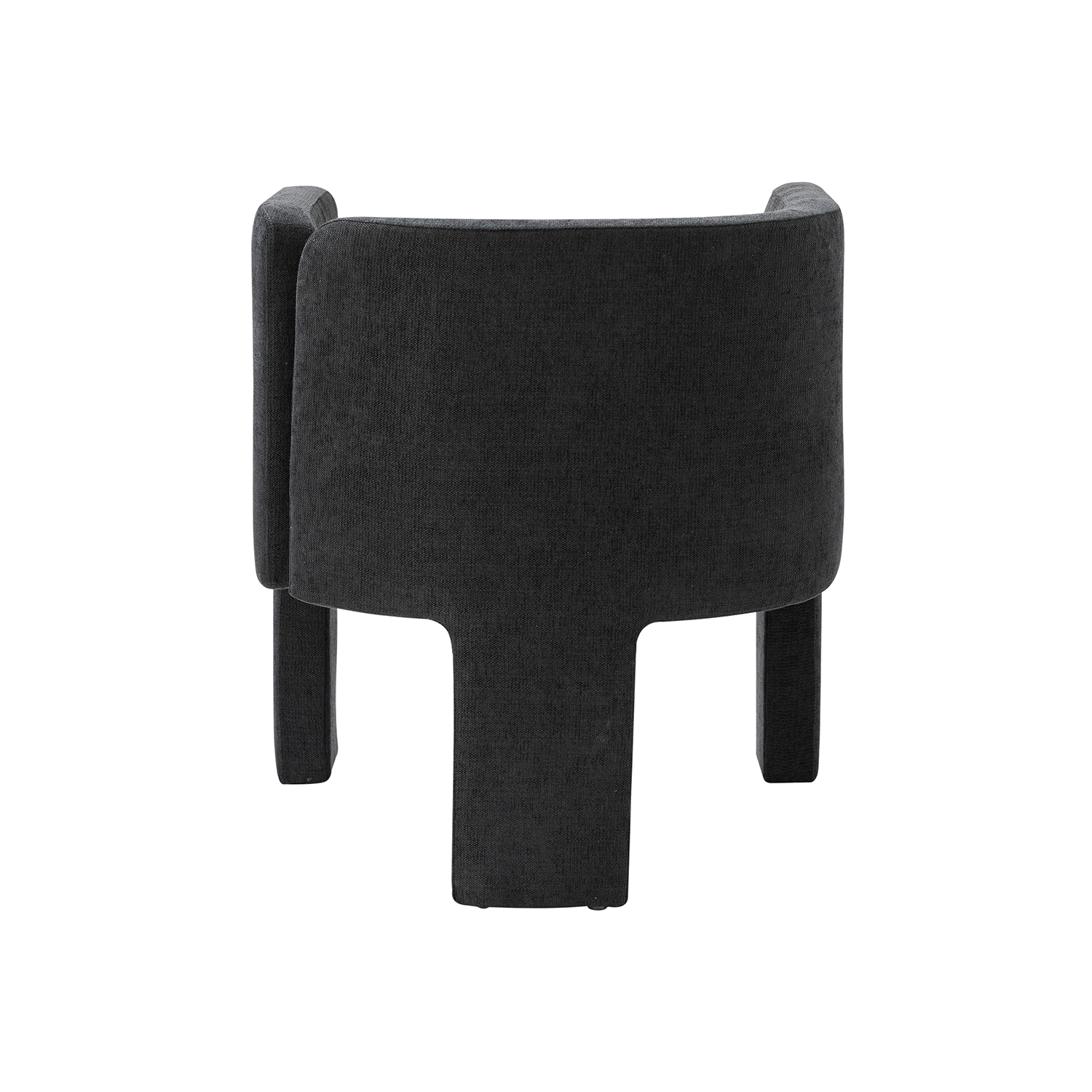 Eggert Charcoal Chenille Segmented Three-Legged Dining Chair 4 Eggert Charcoal Chenille Segmented Three-Legged Dining Chair - Image 4