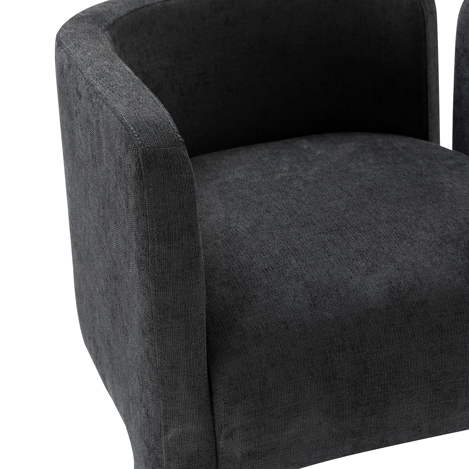 Eggert Charcoal Chenille Segmented Three-Legged Dining Chair 5 Eggert Charcoal Chenille Segmented Three-Legged Dining Chair - Image 5