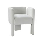Eggert Ivory Chenille Segmented Three-Legged Dining Chair 7 Eggert Ivory Chenille Segmented Three-Legged Dining Chair