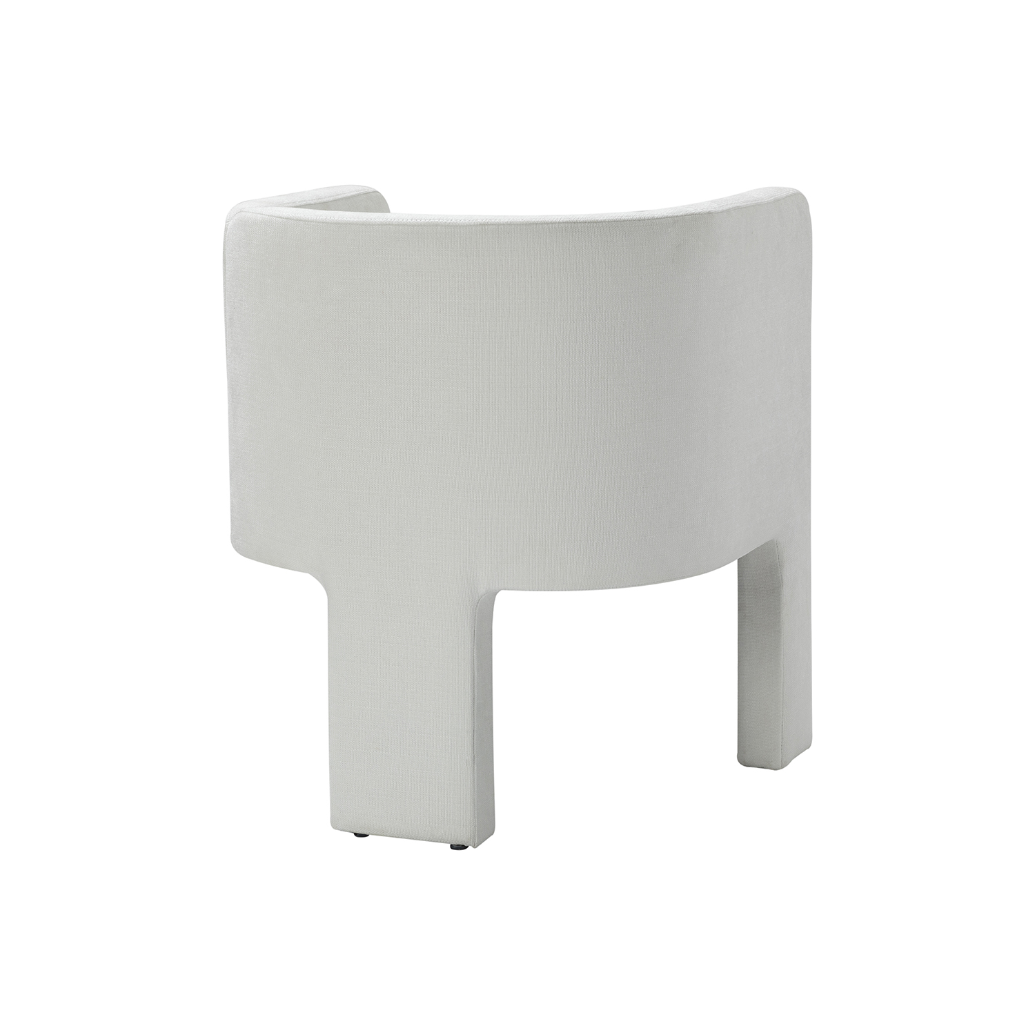 Eggert Ivory Chenille Segmented Three-Legged Dining Chair 3 Eggert Ivory Chenille Segmented Three-Legged Dining Chair - Image 3