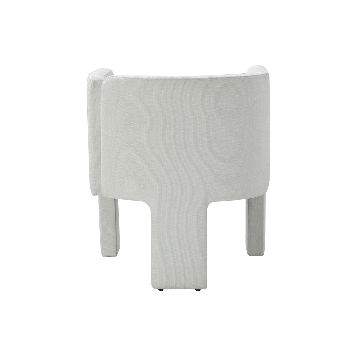 Eggert Ivory Chenille Segmented Three-Legged Dining Chair 4 Eggert Ivory Chenille Segmented Three-Legged Dining Chair - Image 4