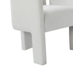 Eggert Ivory Chenille Segmented Three-Legged Dining Chair 10 Eggert Ivory Chenille Segmented Three-Legged Dining Chair