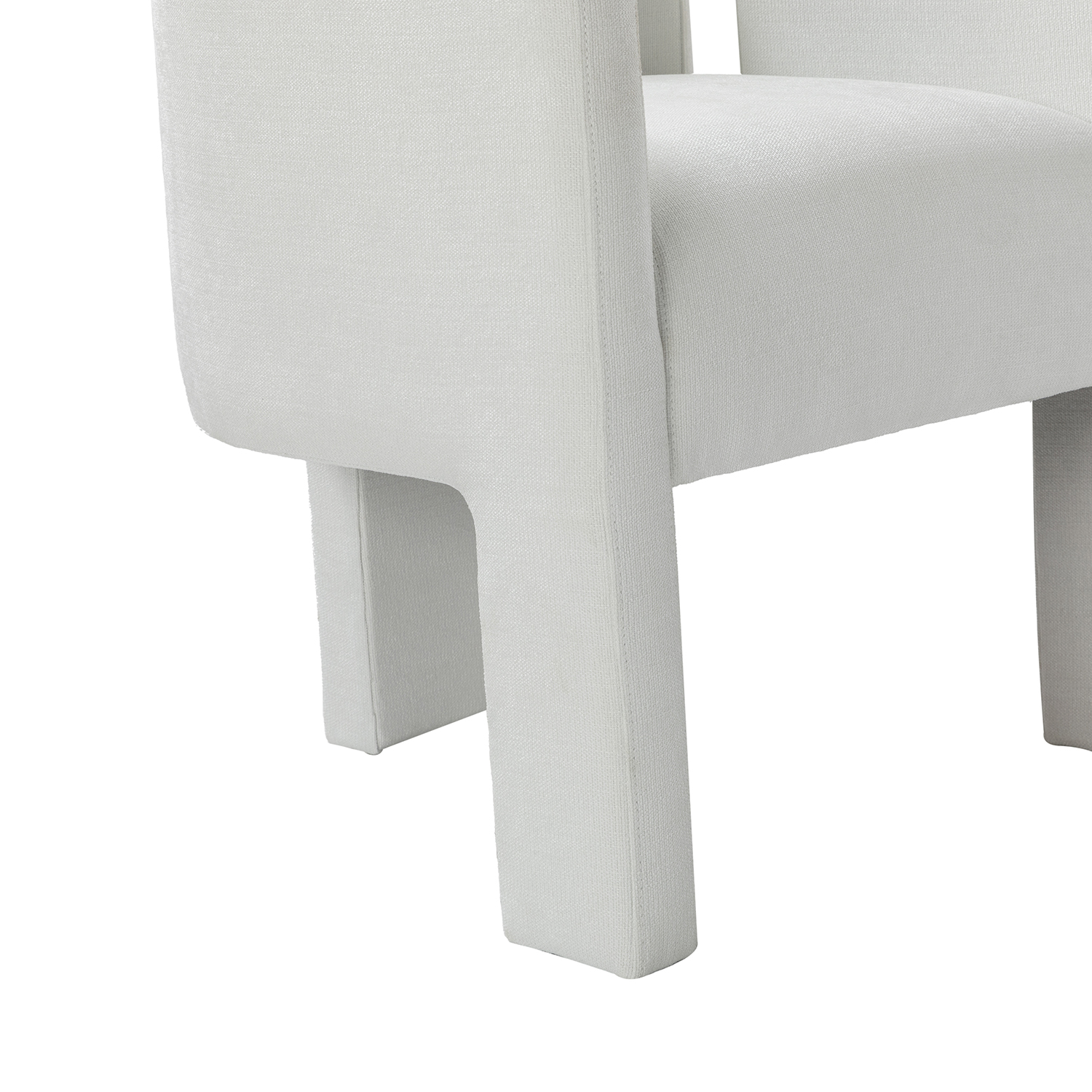 Eggert Ivory Chenille Segmented Three-Legged Dining Chair 5 Eggert Ivory Chenille Segmented Three-Legged Dining Chair - Image 5