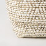 Ekani 16.0L x 16.0W x 16.0H Cream/Beige Cotton Pouf