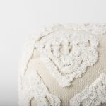 Ekanta 16.0L x 16.0W x 16.0H Cream/Beige Patterned Cotton Pouf