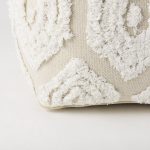Ekanta 16.0L x 16.0W x 16.0H Cream/Beige Patterned Cotton Pouf