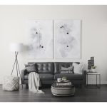 Ekiya 16.0L x 16.0W x 16.0H Black/White Yarn and Wool Patterened Pouf