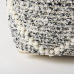 Ekiya 16.0L x 16.0W x 16.0H Black/White Yarn and Wool Patterened Pouf