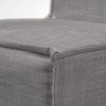 Elbert I Grey Fabric Slip-Cover Brown Wooden Base Dining Chair