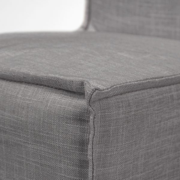 Elbert I Grey Fabric Slip Cover Brown Wooden Base Dining Chair 7