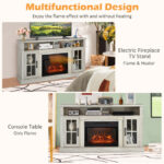 Electric Fireplace TV Stand with Storage for TVs Up to 65 Inch
