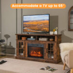 Electric Fireplace TV Stand with Storage for TVs Up to 65 Inch