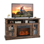 Electric Fireplace TV Stand with Storage for TVs Up to 65 Inch