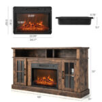 Electric Fireplace TV Stand with Storage for TVs Up to 65 Inch