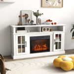 Electric Fireplace TV Stand with Storage for TVs Up to 65 Inch