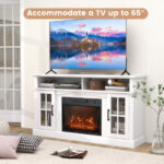 Electric Fireplace TV Stand with Storage for TVs Up to 65 Inch
