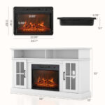 Electric Fireplace TV Stand with Storage for TVs Up to 65 Inch