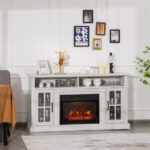 Electric Fireplace TV Stand with Storage for TVs Up to 65 Inch