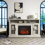 Electric Fireplace TV Stand with Storage for TVs Up to 65 Inch