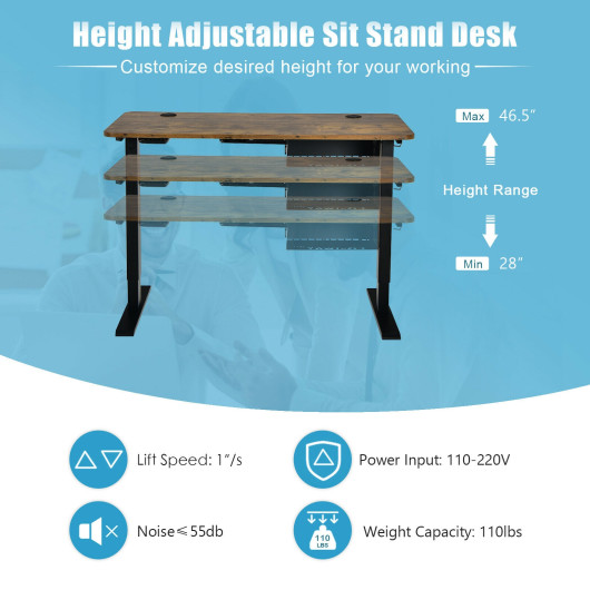 Electric Height Adjustable Sit to Stand Desk with USB Port 9 Electric Height Adjustable Sit to Stand Desk with USB Port - Image 9