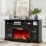 36 Inch 3-Sided Electric Fireplace with Adjustable Flame Settings