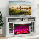 36 Inch 3-Sided Electric Fireplace with Adjustable Flame Settings