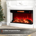 36 Inch 3-Sided Electric Fireplace with Adjustable Flame Settings