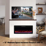 Wall Mounted and Recessed Electric Fireplace with Adjustable Colors