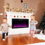Wall Mounted and Recessed Electric Fireplace with Adjustable Colors