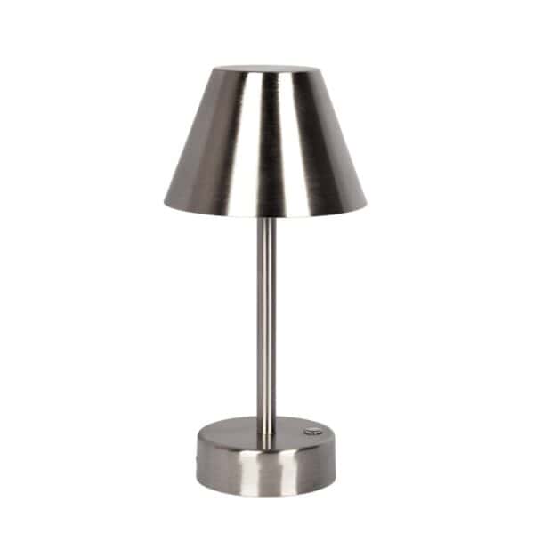 Plated Brass Brushed Nickel Rechargeable LED Touch Table Lamp