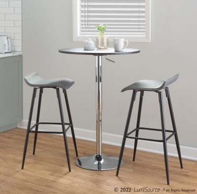 Elia Contemporary Black Adjustable Height Bar Table