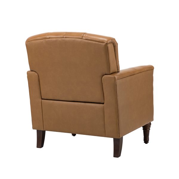Elijah Camel Genuine Leather Tufted Accent Armchair 2