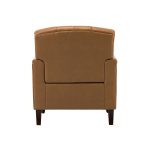 Elijah Camel Genuine Leather Tufted Accent Armchair