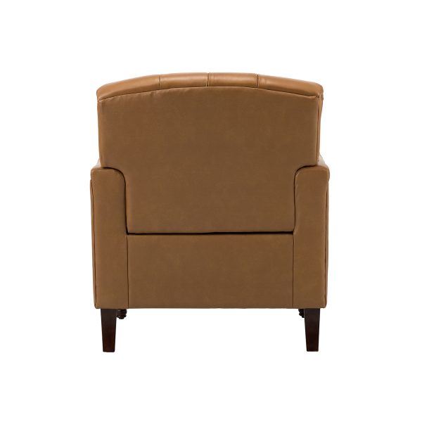 Elijah Camel Genuine Leather Tufted Accent Armchair 3