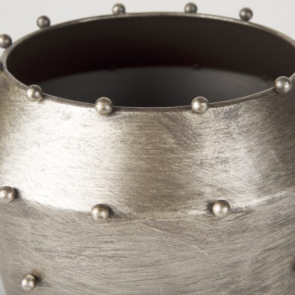 Elio 12.2H Large Champagne Metal WStuds Vase 3