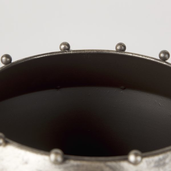 Elio 12.2H Large Champagne Metal WStuds Vase 4