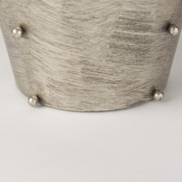 Elio 12.2H Large Champagne Metal WStuds Vase 7