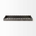 Elio 29.9L x 13.0W x 2.6H Gun Metal Gray Metal W/Studs and Mirrored Bottom Rectangle Tray