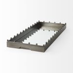 Elio 29.9L x 13.0W x 2.6H Gun Metal Gray Metal W/Studs and Mirrored Bottom Rectangle Tray