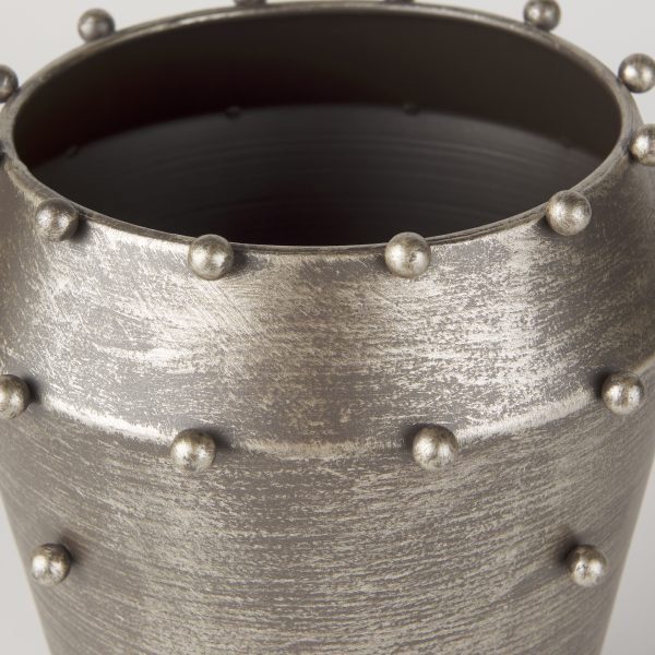 Elio 9.1H Small Champagne Metal WStuds Vase 4