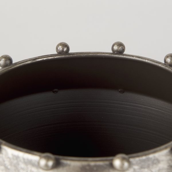 Elio 9.1H Small Champagne Metal WStuds Vase 5