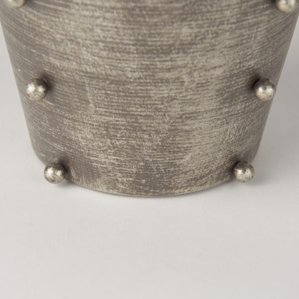 Elio 9.1H Small Champagne Metal WStuds Vase 8