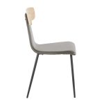 Elio Black Metal and Grey Faux Leather Contemporary Chairs (Set of 2)