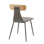 Elio Black Metal and Grey Faux Leather Contemporary Chairs (Set of 2)